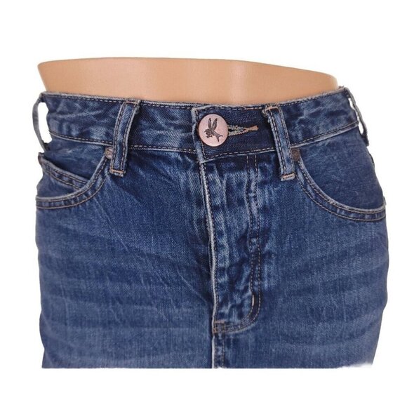 One Teaspoon 2020 High Waist Mid Length Denim Skirt 27 S Long Rise Super Fitted - Picture 2 of 11